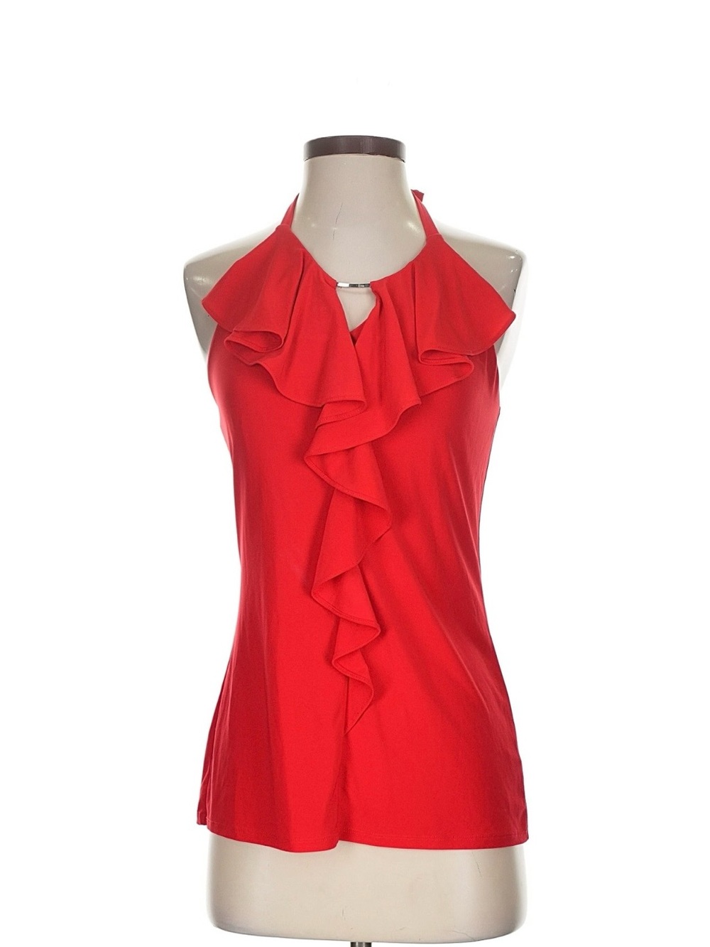 White House Black Market Red Ruffle Halter Camisole